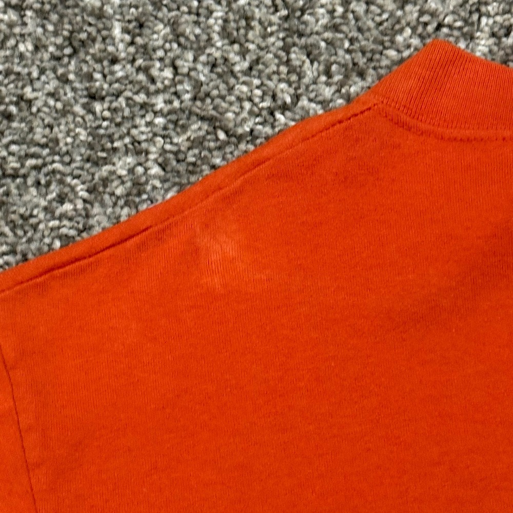 Vintage 80s Oklahoma State Cowboys T-Shirt Mens L Orange Bike Pistol Pete OSU - Picture 7 of 7